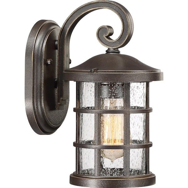 Crusade 1-Light Bronze Outdoor Wall Lantern Sconce