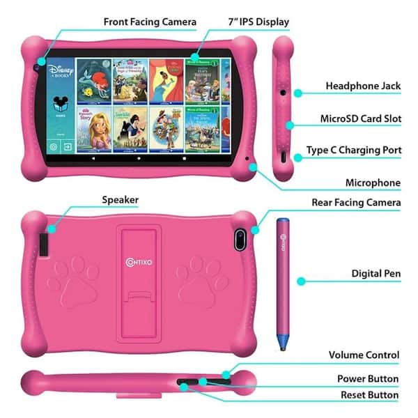 CONTIXO V10 7 in. Kids Android Tablet 32GB Stylus and