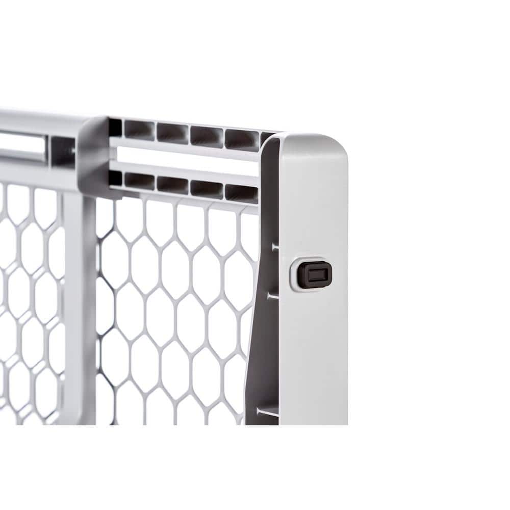 Gray Plastic Expandable Pressure Mounted Pet Gate