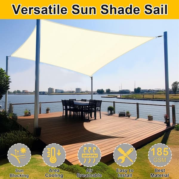 16 ft. x 16 ft. Square Sun Shade Sail - UV Block Canopy for