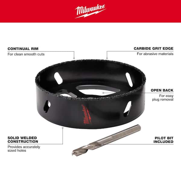 Milwaukee 4-3/8 in. Carbide Recessed Light Hole Saw with Pilot Bit