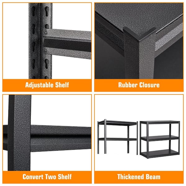 Gorilla Rack 34 x 14 x 72 5-Shelf L-Beam Unit, Black