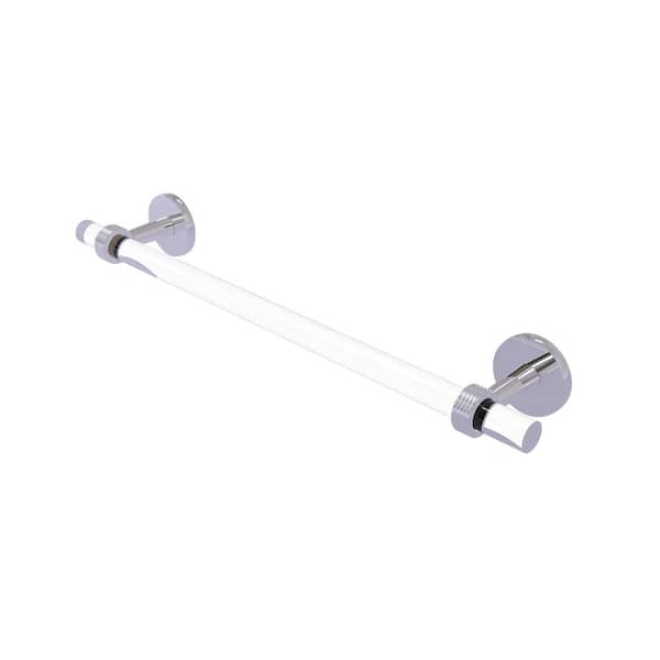 Allied Brass Clearview Collection 30 in. Wall Mounted Single Towel Bar in Polished Chrome with Groovy Accents
