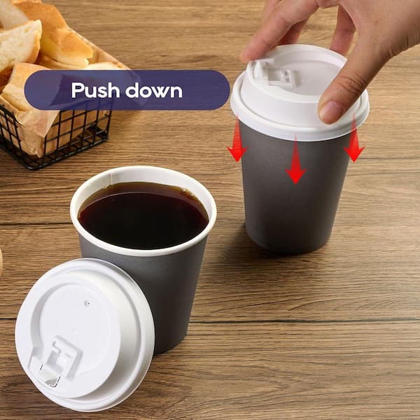Lynzavix White Disposable Plastic Coffee Cup Lids White 200 Per Case for 10  oz., 12 oz., 16 oz., 20 oz. Paper Cups Leakproof Dome 29DPH005690 - The  Home Depot