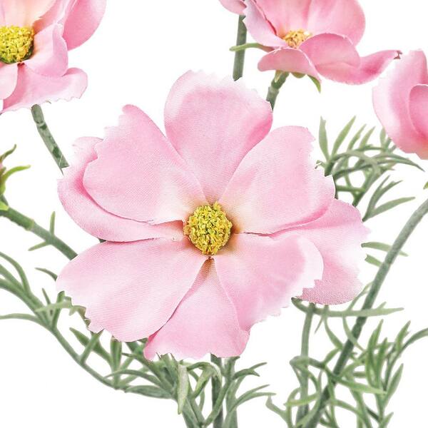 LIVING LUXURY 24 in. Pink Artificial Cosmos Flower Stem Spray (Set