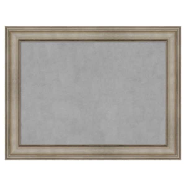 Amanti Art Mezzanine Antique Silver Narrow 33 in. x 25 in Magnetic Board, Memo Board