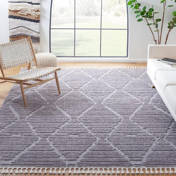 Marrakesh Gray 9 ft. x 12 ft. Diamond High-Low Area Rug
