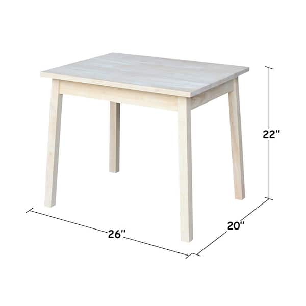 International Concepts Unfinished Kid's Table JT-2026 - The Home Depot
