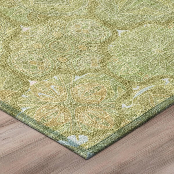 Chantille Machine Washable Indoor/Outdoor Abstract ACN2879 Aloe 3 ft. x 5 ft. Area Rug