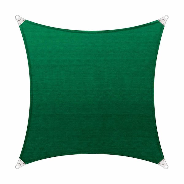 COLOURTREE 24 ft. x 24 ft. 260 GSM Reinforced (Super Ring) Green Square Sun Shade Sail