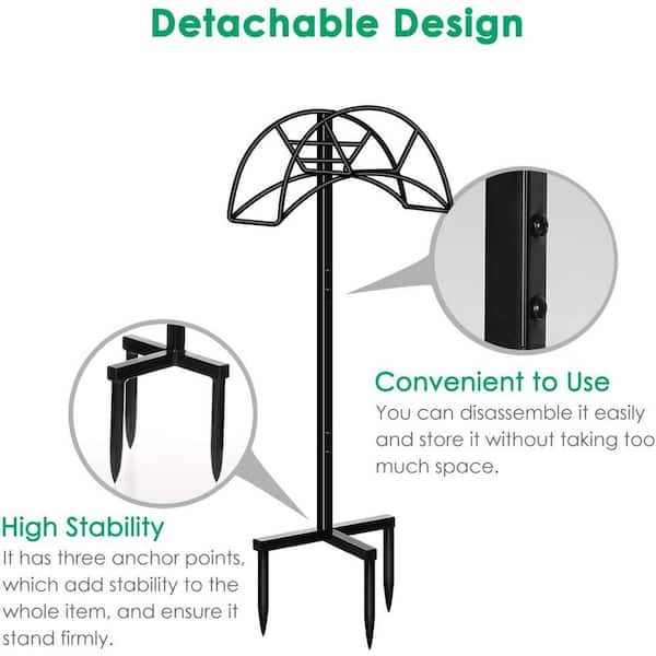 Cubilan - Garden Hose Holder Removable Metal Water Hose Holder for Outdoor Patio, Black