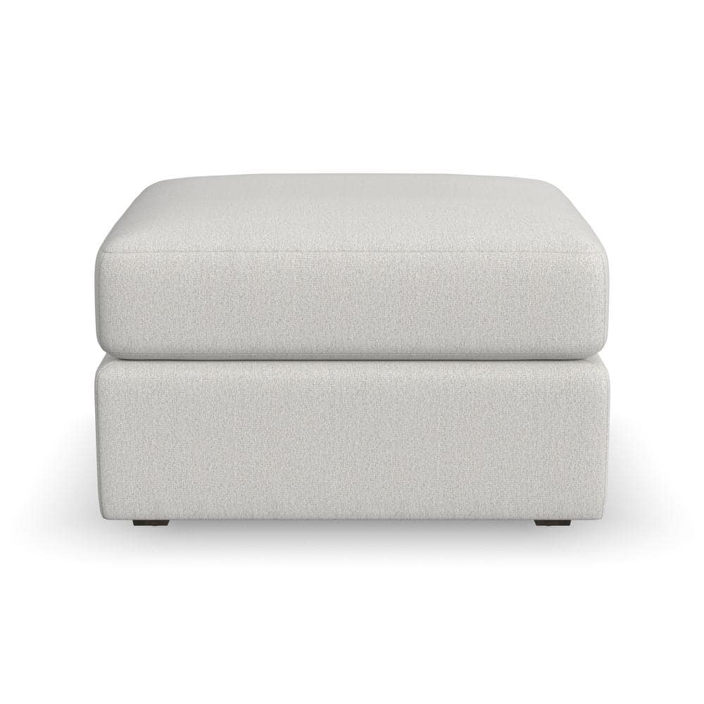 FLEXSTEEL Flex Frost Light Gray Live Smart Performance Fabric Square 31 in. Bumper Ottoman, Frost Light Gray Bumper Ottoman