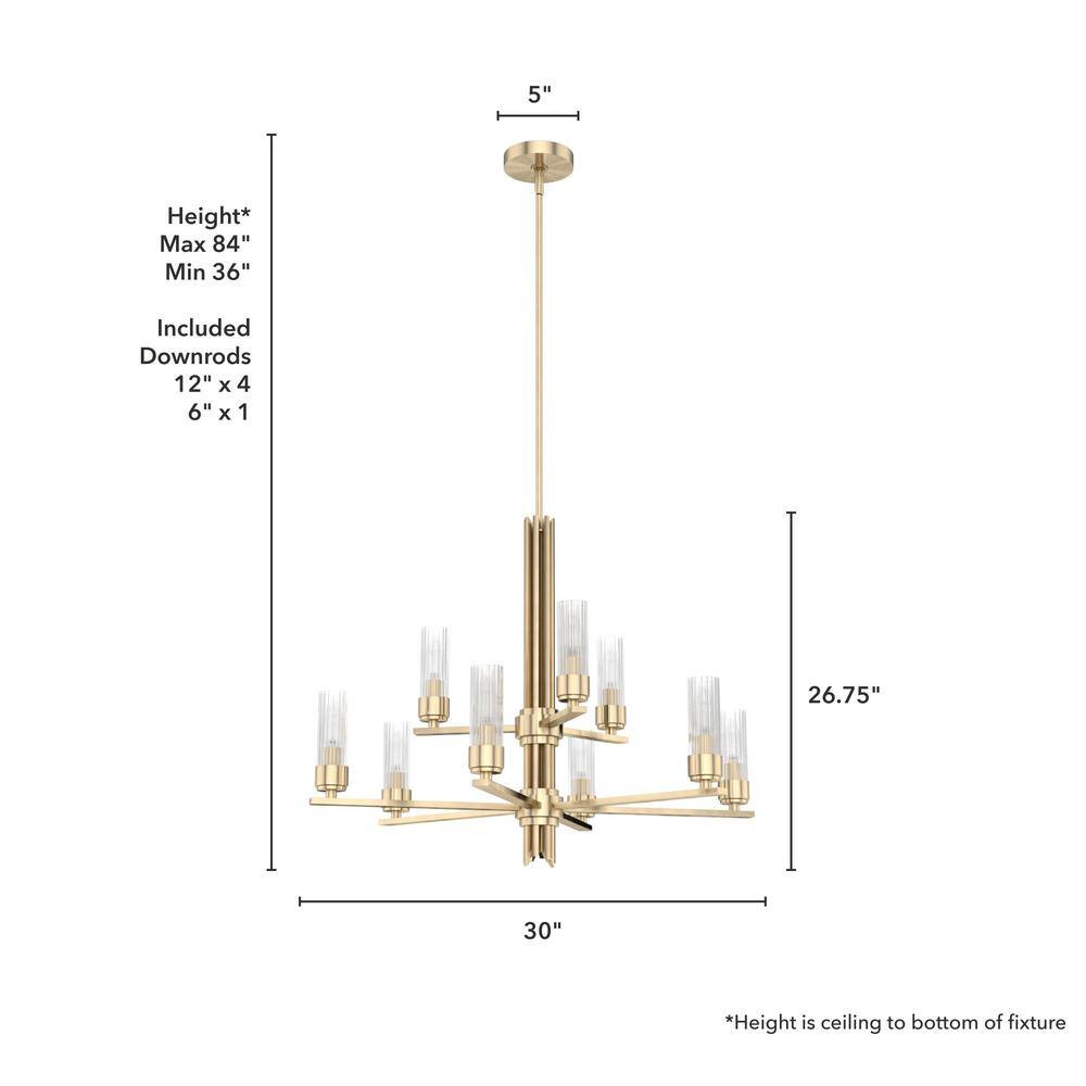 Alturas Gold 9-Light 2-Tier Candle Style Chandelier