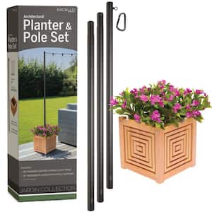 Sunnydaze 16 in. Meranti Wood Outdoor Planter Box (Set of 2) LAM