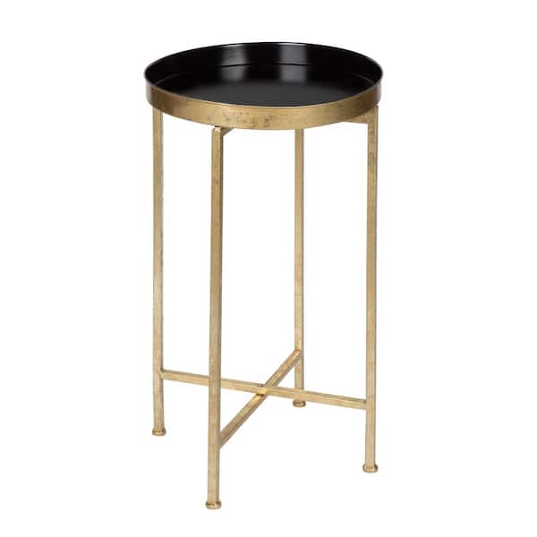 Kate and Laurel Celia 14.00 in. Gold Round Metal End Table