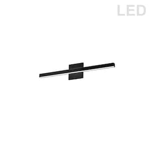 Arandel 1.5 in. 1-Light Matte Black LED Vanity Light Bar with White Acrylic Shade