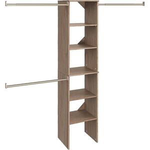 16 in. W Brown Wood Closet System