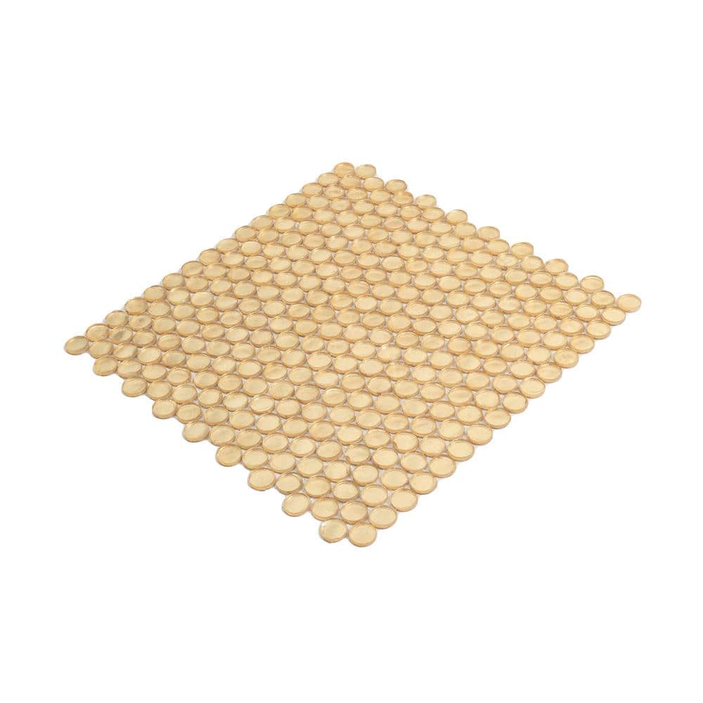 Gold Penny Round Glass Mosaic Tile for Walls and Backsplashes