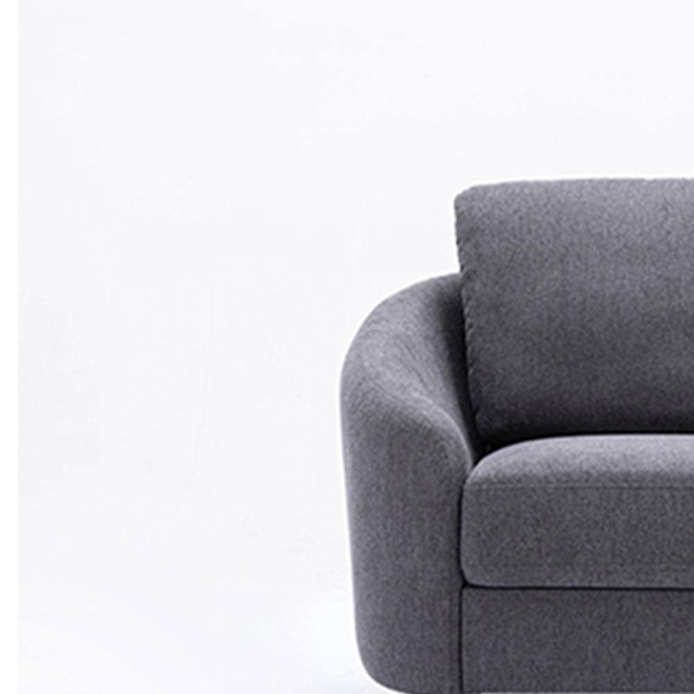 Yuina Gray Leather and Wood Accent Chair with Metal Legs