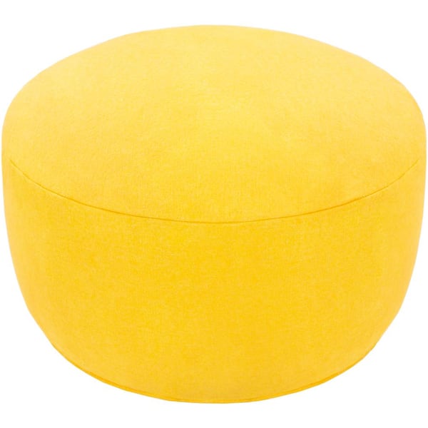 Artistic Weavers Burke Solid Bright Yellow Wool Cylinder Accent Pouf