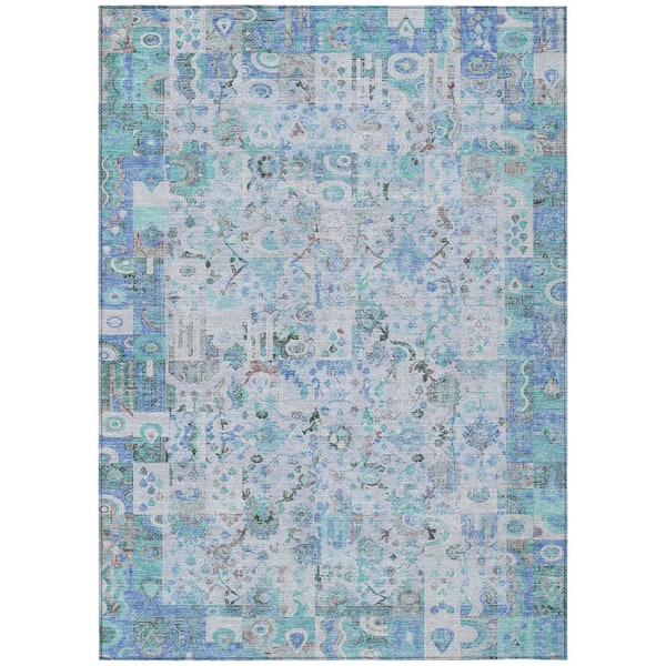 Addison Rugs Chantille Machine Washable Indoor/Outdoor Abstract ACN2099 Blue 2 ft. 6 in. x 3 ft. 10 in. Area Rug