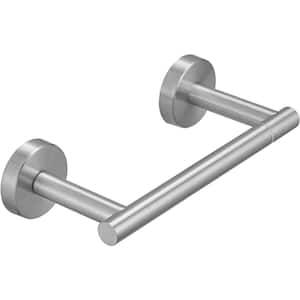 Double Post Pivoting Wall Mounted Towel Bar Toilet Paper Holder in Brushed Nickel