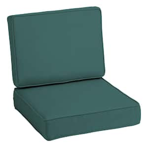 ProFoam 24 in. x 24 in. 2-Piece Deep Seating Outdoor Lounge Chair Cushion in Peacock Blue Green Texture