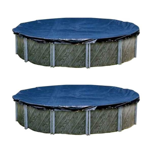 Swimline Deluxe 30 ft. Heavy-Duty Round Above Ground Pool Winter Cover (2-Pack)