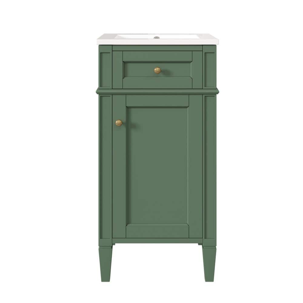 16.5 in. W x 16.5 in. D x 33.7 in. H Freestanding Bath Vanity in Green with Ceramic Sink price history on PriceWatchPro