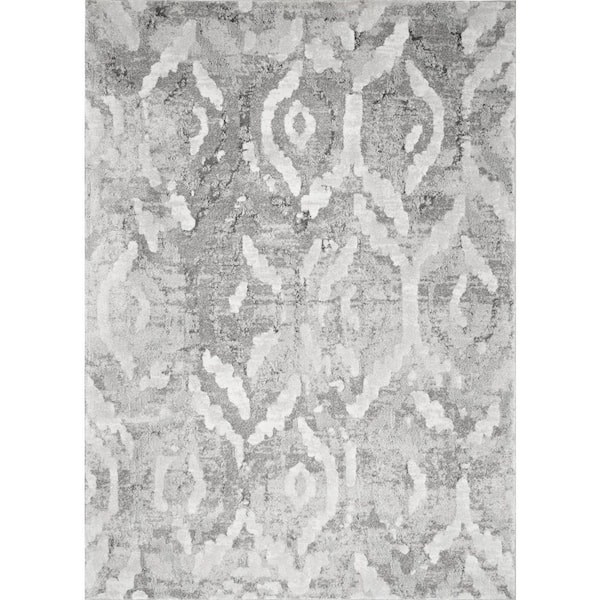 nuLOOM Malia Shaded Gemstone Trellis Grey 5 ft. x 8 ft. Area Rug