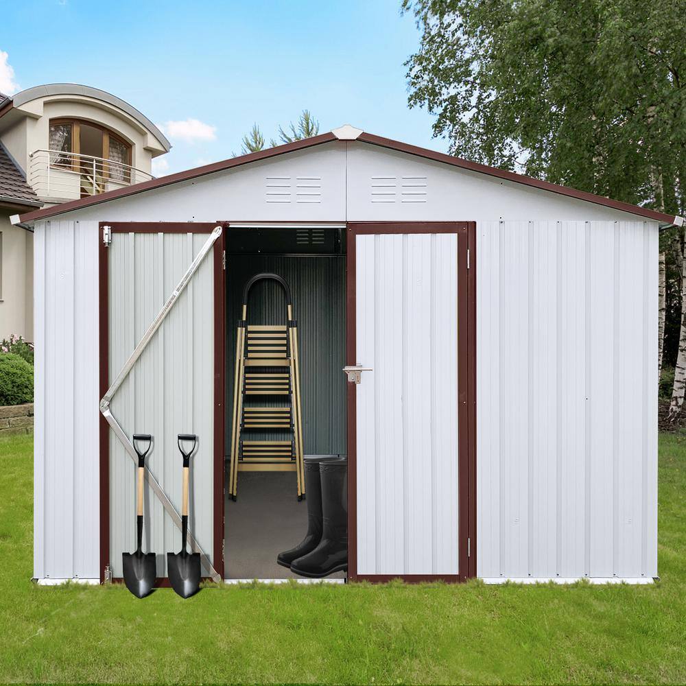 10 ft. W x 12 ft. D Outdoor Metal Shed Utility Tool House with Aluminum All