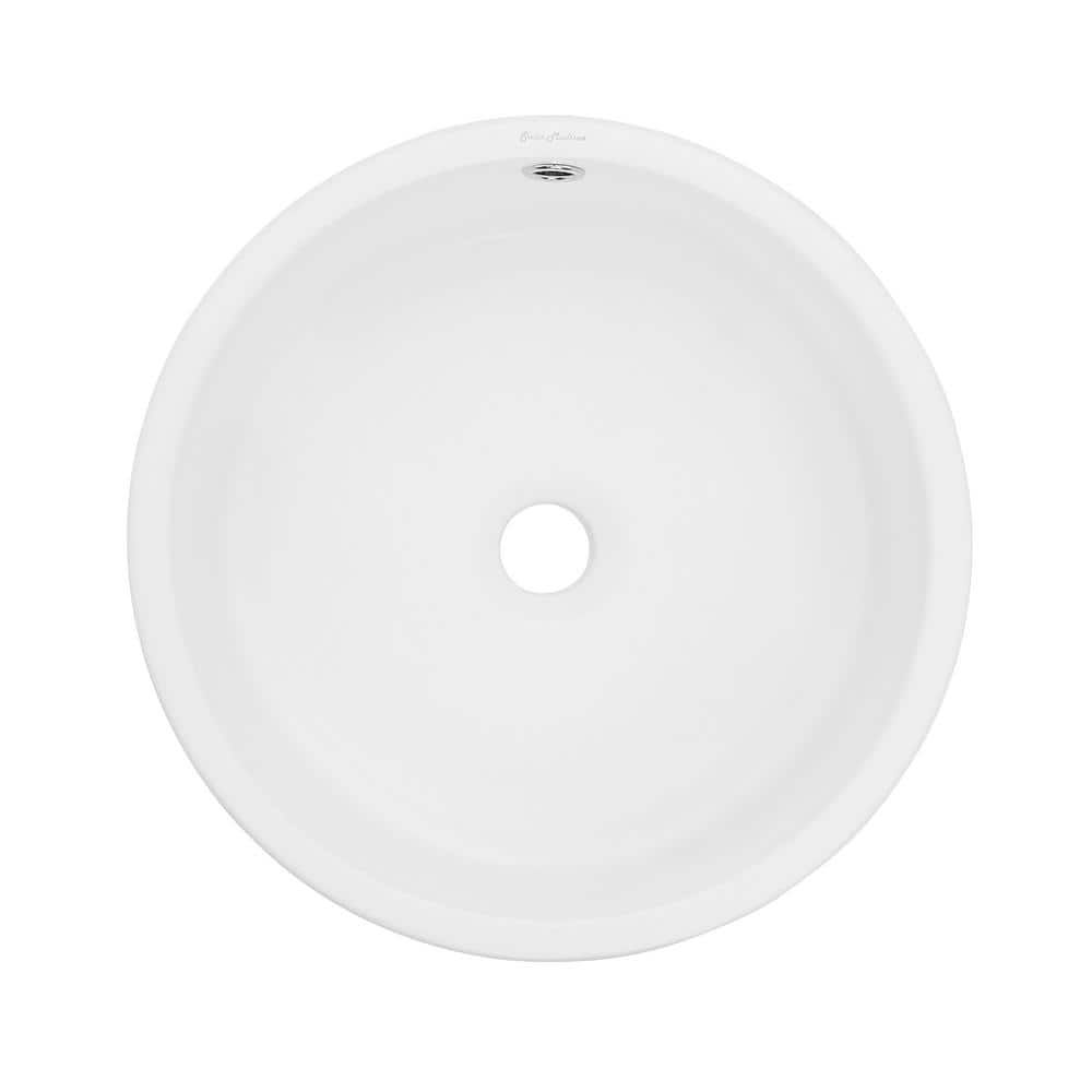 Monaco 16.5" Round Matte White Ceramic Vessel Sink