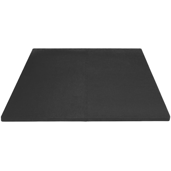 PROSOURCEFIT Extra Thick Exercise Puzzle Mat Black 24 in. x 24 in