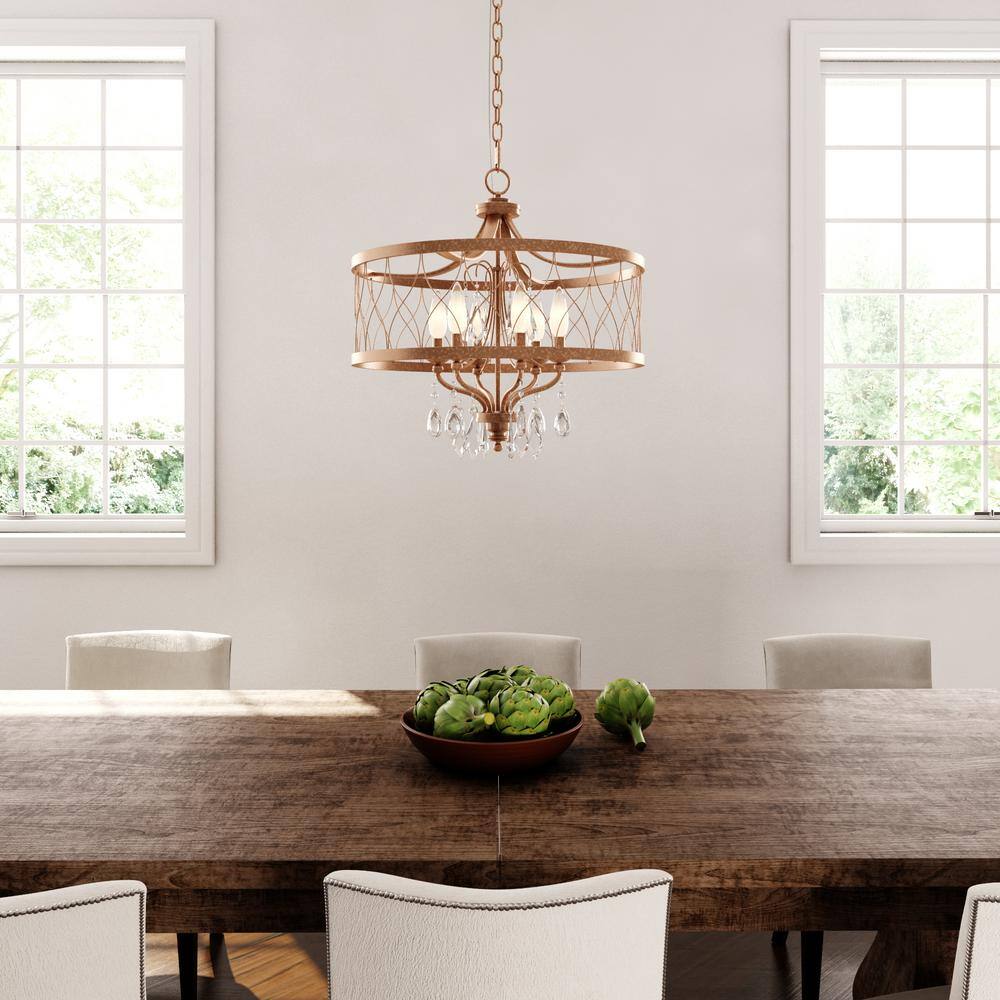 Mini Olympus Gold 5-Light Candle Chandelier with Crystal Accents