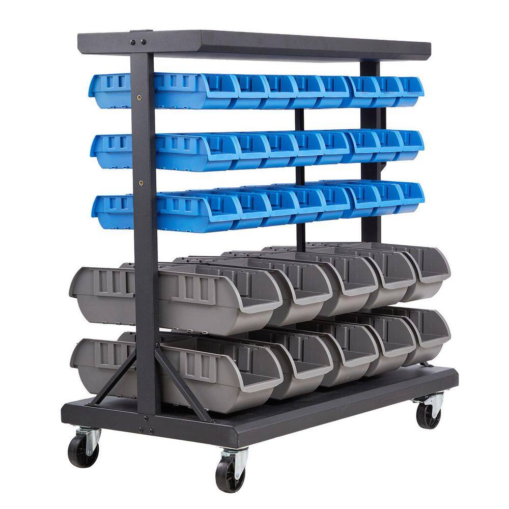 5-Tier Double-Sided Rolling Bin Storage Rack, Mobile Tool Organizer, 68-Plastic Bins, Dual-Sided Parts Rack, 2025 Update price history on PriceWatchPro