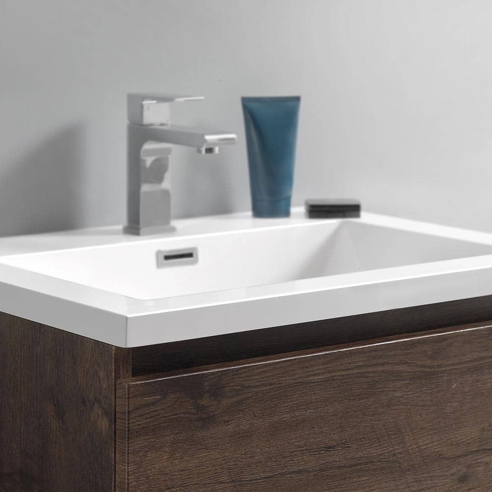 Lazzaro 24" Rosewood Free Standing Single Basin Vanity with Acrylic Top