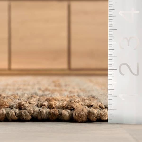 Penni Checked Jute and Wool Natural 5 ft. x 8 ft. Area Rug