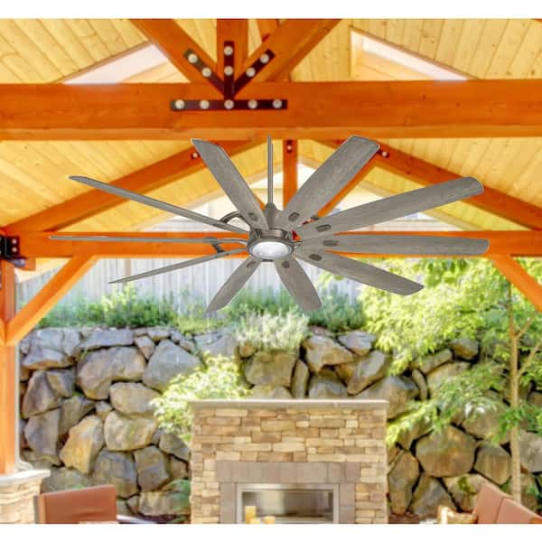 Barn H20 84 in. LED Indoor/Outdoor Burnished Nickel Smart Ceiling Fan with Remote Control
