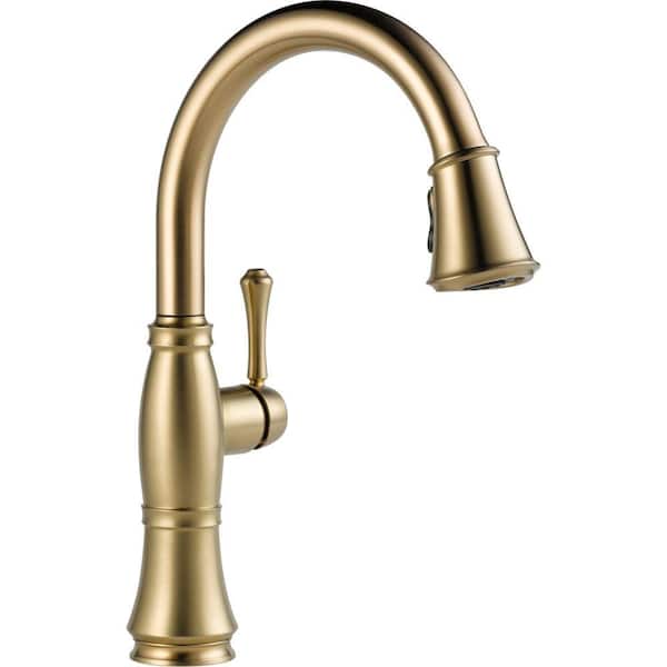 Delta Cassidy Single-Handle Pull-Down Sprayer Kitchen Faucet in Champagne Bronze