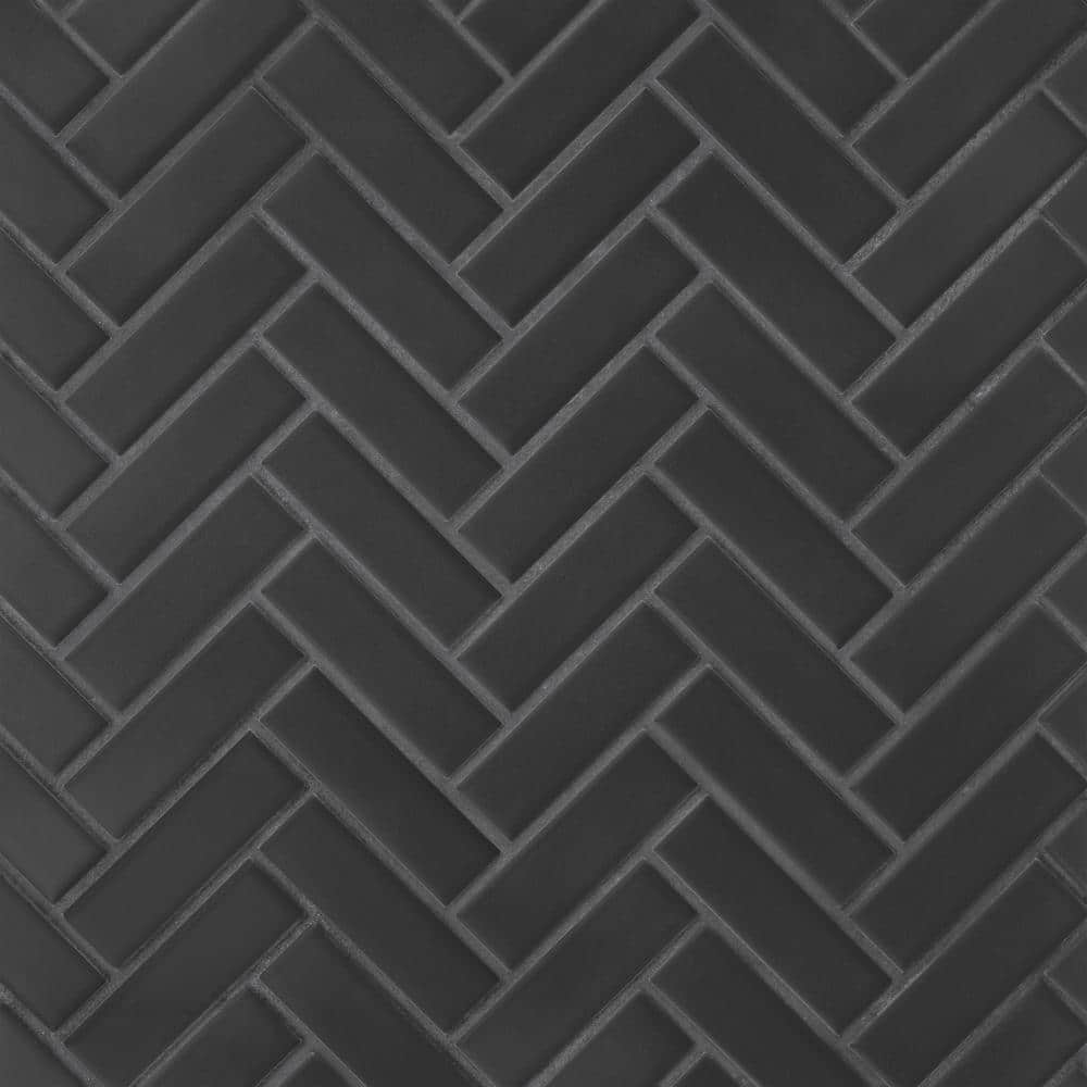 Sample-Le Cafe 4 in. x 5 in. Black Porcelain Mosaic Tile price history on PriceWatchPro