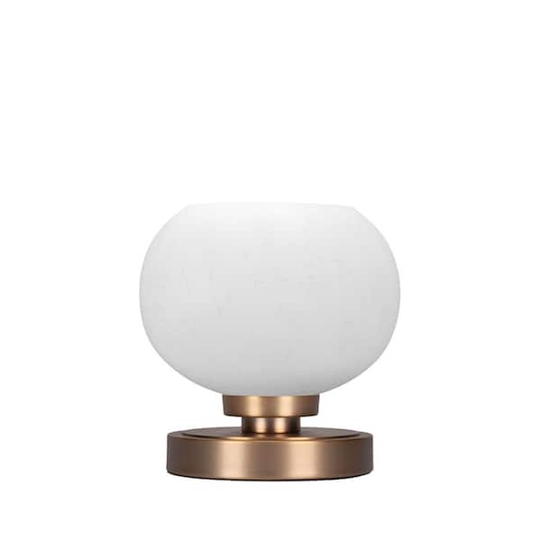 Unbranded Quincy 7 in. New Age Brass Accent Lamp with with White Muslin Glass Shade