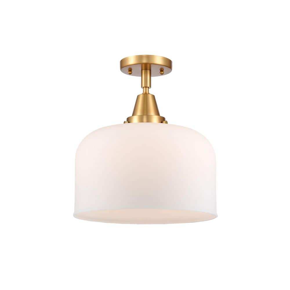 Bell 12 in. 1-Light Industrial Flush Mount Matte White Glass Shade price history on PriceWatchPro
