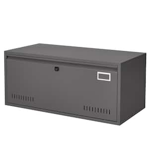 Metal Biometric Fingerprint Lateral File Cabinet, Large Drawer Filing Cabinet Locker in Gray with Hanging Rod