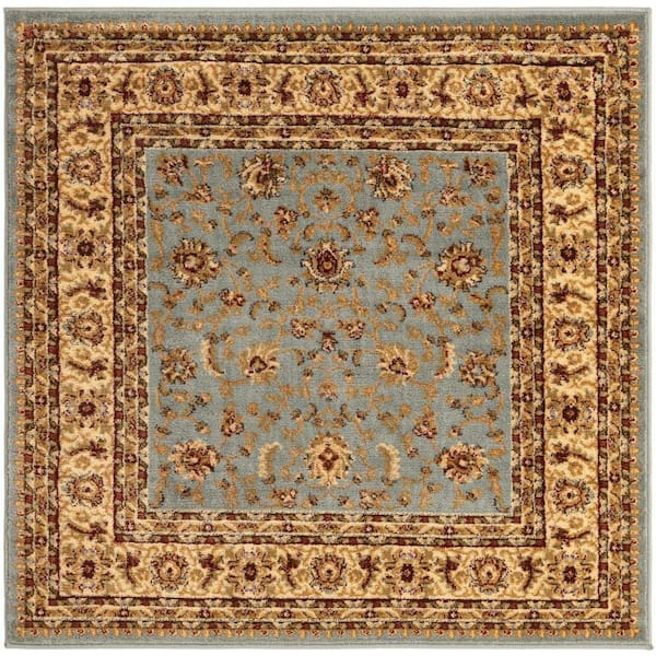 Unique Loom Voyage St. Louis Light Blue 4' 0 x 4' 0 Square Rug