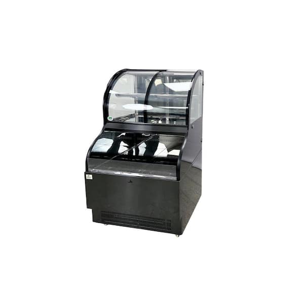 36 in. W 12.5 cu. ft. Commercial Refrigerator Deli Display Open Case in Black