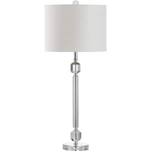 Cosna 26 in. Clear Prism Table Lamp with White Shade (Set of 2)