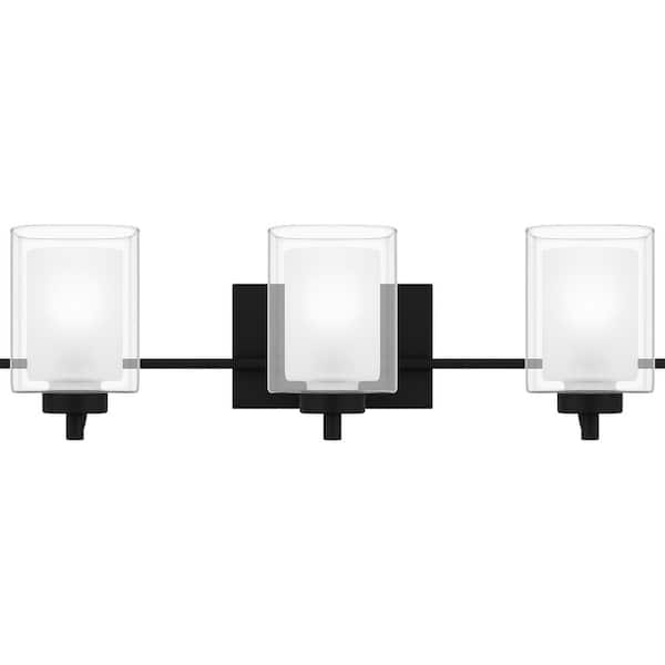 Quoizel Kolt 26 in. 3-Light Matte Black Vanity Light