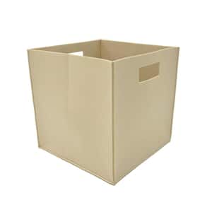 12 in. H x 12 in. W x 12 in. D Tan Fabric Cube Storage Bin 2-Pack