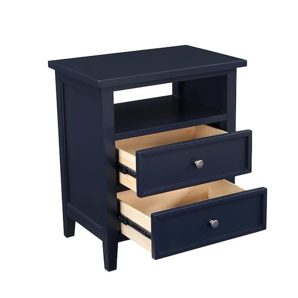 Walker Midnight Blue 2-drawer 22.75 in. W Nightstand 834-10-14