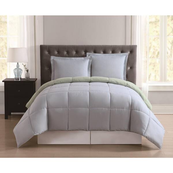 Unbranded Everyday 3-Piece Light Blue and Sage Full/Queen Comforter Set